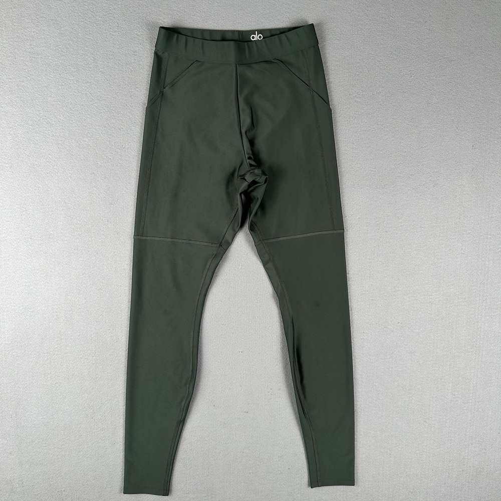 Alo High Waist 4 Pocket Utility Legging Women's Small Dark Cactus Green Pull On